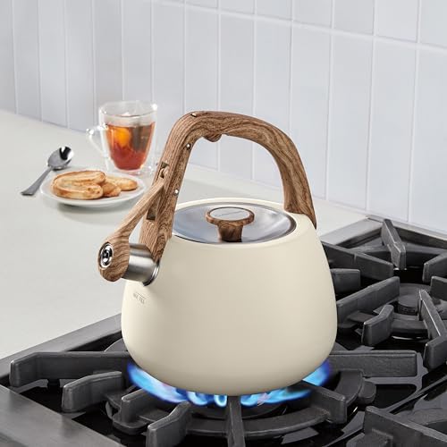 Cuisinart® Sweet Retreat 2 Qt. Tea Kettle - Matte Cream (Wood Finish Handle) - Image 3