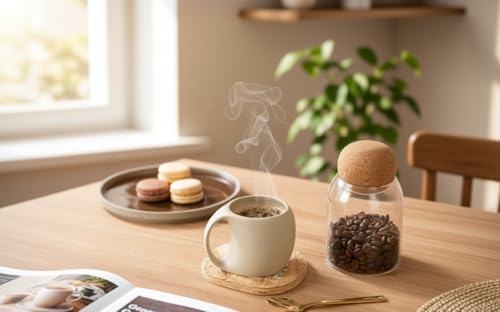 Cute Small Coffee Cups,Double Espresso Cup,4 oz,Neutral Beige,Set of 4 - Image 4