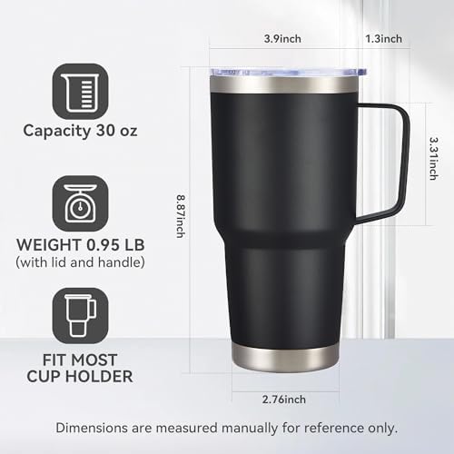 30 oz Stainless Steel Tumblers Bulk with Handle and Lid, 8 Pack - Image 5