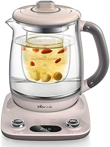 Bar 1.8L Health- Care Beverage Tea Maker and Kettle YSH-C18R1, Durable 316 Stainless Steel & Glass Brew Cooker Master,8-in-1 Programmable, 4 Range Temperature Warming Function, Pink by Bear