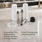 EurKitchen Aluminum Whipped Cream Dispenser - White - Image 3