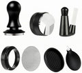 Coffee Machine Tamper Set Espresso Tamper Distributor Leveling Tool Mesh Screen Cleaning Brush 304 Stainless Steel, Round Head Scale Powder Tamper 7-Piece Set, 53mm by Unknown