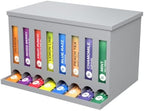 Drink Packet Organizer, 8 Slot Dispenser with Front Pull Windows for Drink Mix Packets, Electrolyte Sticks and Tea Bags, Tea Bag Organizer for Pantry and Coffee Station (Gray, Single) by OmniMart