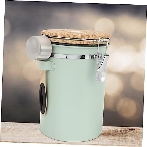 1.8l Airtight Coffee Bean Storage Jar Stainless Steel Lid Vacuum Sealed Canister Bean Container for Dry Food - Image 3