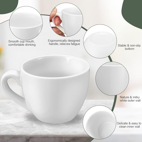 Reallnaive 16 Pcs 3 oz Porcelain Espresso Cup Set White Tiny Ceramic Coffee & Tea Mugs for Cafes Offices Homes and Restaurants - Image 2