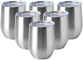 HASLE OUTFITTERS 12oz Wine Tumbler with Lid Stemless Wine Glasses Double Wall Vacuum Travel Mugs stainless steel Coffee Cup for Cold & Hot Drinks Wine Coffee Cocktails Beer 6 Pack Stainless Steel by HASLEOUTFITTERS