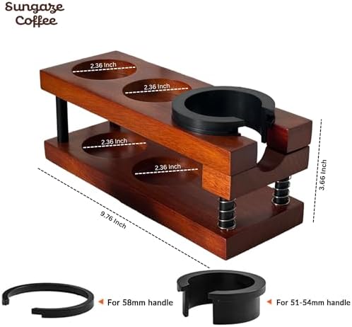 Upgraded Wooden Espresso Tamp Station or 51-58mm Espresso Accessories, Durable Multi Function Tamping Station, Store Your Tamper, Distributor, Portafilter, Coffee Grounds (Premium Tamp Station) - Image 6
