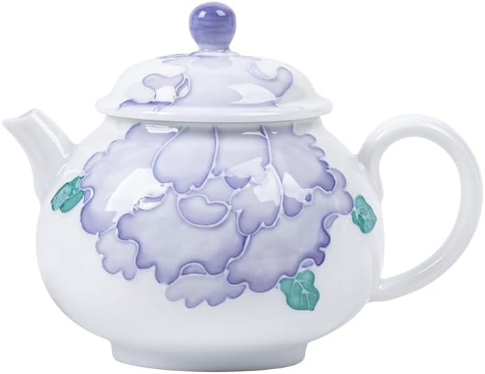Tea Kettle Hand-Painted Purple Peony Teapot Ceramic Teapot Kung Fu Tea Set Teacup Ceramic Tea Infuser by Unknown