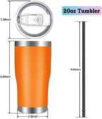 VEGOND 20oz Tumbler Stainless Steel Tumbler Cup with Lid And Straw Vacuum Insulated Double Wall Travel Coffee Mug(Orange 12 Pack) - Image 2