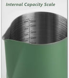 Milk Frother Cup 12oz/20oz Milk Frothing Pitcher Stainless Steel Milk Steaming Pitcher,Espresso Pitcher for Coffee Latte Art,Premium Barista Tools (Color : Green, Size : 600ml/20oz) - Image 4