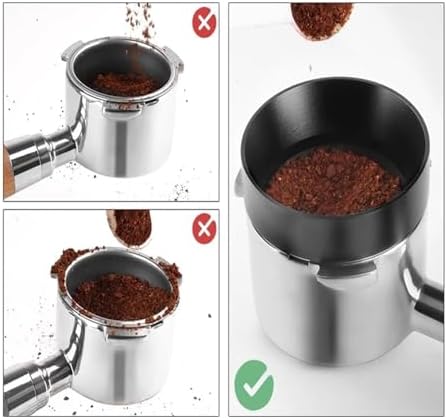 Espresso Dosing Funnel 6 Pcs Coffee Measuring Ring, Espresso Brewing Tool, Maker (51MM 53MM 58MM)(Black 58mm) - Image 3
