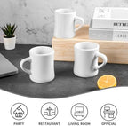 BYCNZB 11oz Ceramic Coffee Mug set Stoneware Coffee Cups Set for Restaurant, Diner, Farmhouse, Coffee Shop, Home set of 6 (white) - Image 3
