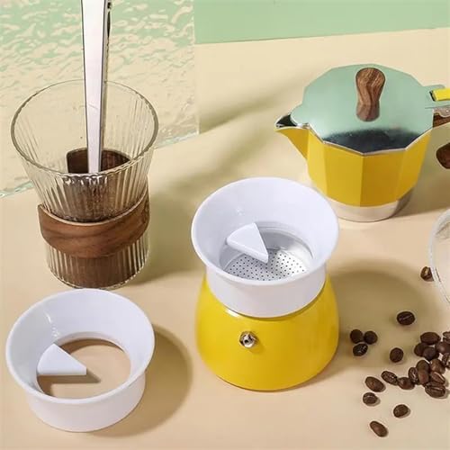 Coffee Tamper for Pot Rotary Powder Dosing Ring Coffee Distributor Leveler Espresso Tools Kitchen Supplies Dosing Funnel 54mm(Medium White) - Image 4