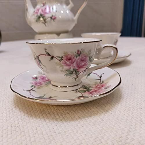 Ceramic Coffee Tea Gift Sets, European Luxury Tea Set, Suitable as A Gift for Mother'S Day, Birthday, Christmas, and Gatherings (Elegant Camellia) - Image 6