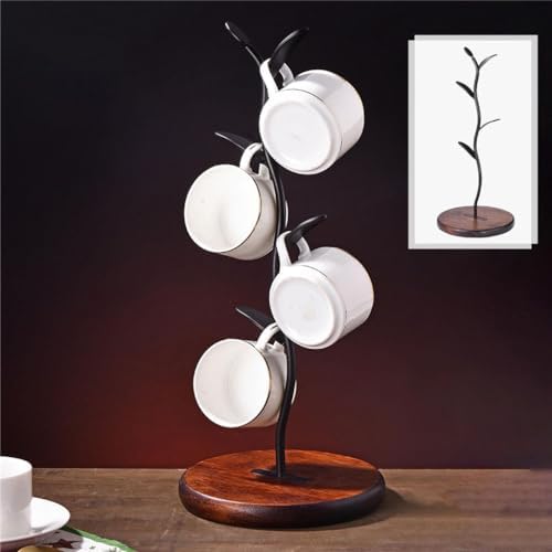 Coffee Mug Holder Countertop Tree Wooden Base Stands for Counter - Image 6