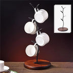 Coffee Mug Holder Countertop Tree Wooden Base Stands for Counter - Image 6