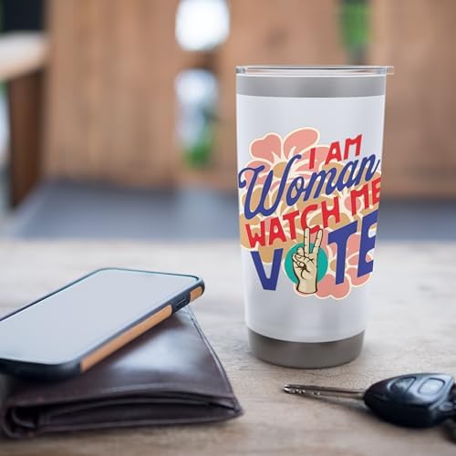 I Am Woman Watch Me Vote - Feminist Voting Stainless Steel Insulated Tumbler - Image 7