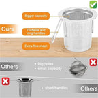 cold brew coffee filter 6/12/20pcs Tea Infuser Stainless Steel Strainer Folding Handle Filter Fine Mesh Basket For Loose Leaf(20pcs) - Image 4