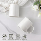 AmorArc 12oz Off White Coffee Mugs, Ceramic Coffee Mugs with Large Handle for Man, Woman, Light Weight Coffee Mugs Set for Latte/Cappuccino/Cocoa/Milk, Dishwasher & Microwave Safe, 12Pcs - Image 3