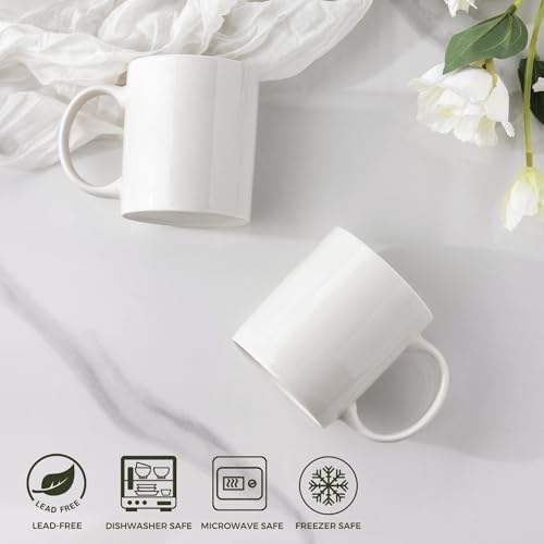 AmorArc 12oz Off White Coffee Mugs, Ceramic Coffee Mugs with Large Handle for Man, Woman, Light Weight Coffee Mugs Set for Latte/Cappuccino/Cocoa/Milk, Dishwasher & Microwave Safe, 12Pcs - Image 3