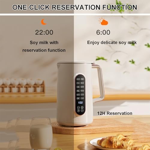 Automatic Soy Milk Maker With 2 Cups | Nut Milk Maker Tea Milk Machine Blender 32000rpm For Milk, Tea Store | Automatic Heat Preservation | Hot and Cold Double Use - Image 3