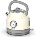 Amaste Retro Electric Kettle with Thermometer, 57 Oz Capacity, Cream White by Amaste