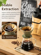 Gomakren Ceramic Asian Soup Spoons Set of 6, 6.5in Blue-Green Ramen Spoons & Pour Over Coffee Maker Ceramic Coffee Dripper, Single-Hole Cone - Image 6