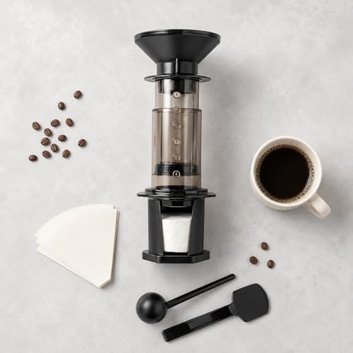 Maker Manual Coffee Brewer Transparent Upright Construction Visual Number Guide Stable Placement Suitable for Home Kitchen Everyday, Brown - Image 7