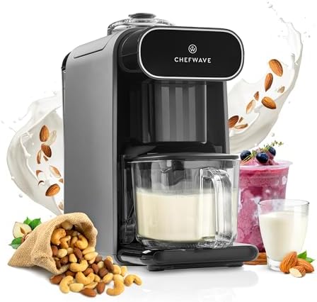 ChefWave Milkmade (Silver, Black) 6-in-1 Plant-Based Milk Maker Bundle by chefwave