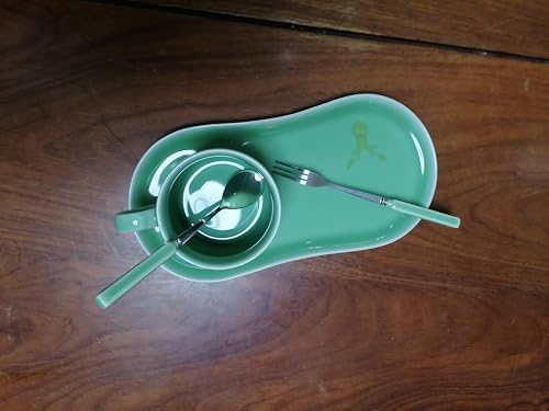 Longquan UNESCO Heritage Celadon Coffee Set Double-glazed collector's edition with oval-shaped plates and tableware - handcrafted plum green glaze ceramic gift box (1, Plum green glaze) - Image 7