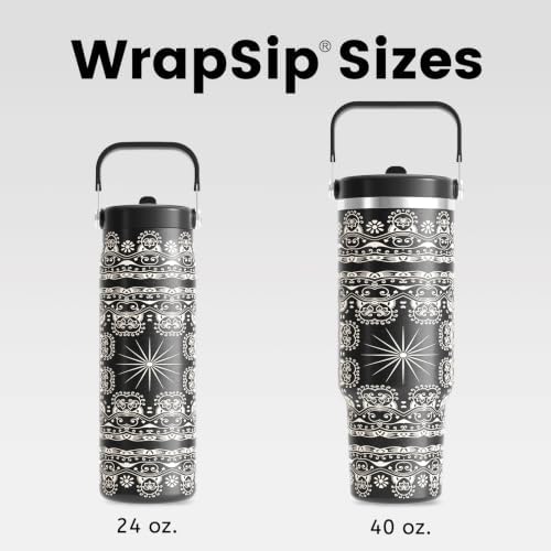 Fjbottle WrapSip 40 oz Insulated Tumbler with Flip Straw and Handle - Image 4