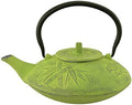 Creative Home Kyusu 38 Oz. Cast Iron Tea Pot with Removable Stainless Steel Infuser Basket Strainer, Green by CreativeHome