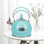 Whistling Tea Kettle Stainless Steel Teapot, Teakettle for Stovetop Induction Stove Top, Fast Boiling Heat Water Tea Pot 2.6 Quart - Image 4