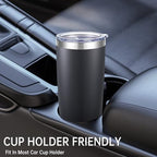 20 oz Tumblers Bulk Stainless Steel Tumbler with Lid Double Wall Vacuum Insulated Coffee Mug 20oz Powder Coated Cup for Hot and Cold Drinks, Black, 12 pack - Image 6