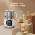 Maestri House Milk Frother, Variable Temp and Froth Thickness Frother and Steamer, 21OZ/600ML Smart Touch Control Milk Warmer, Dishwasher Safe, Memory Function for Latte Cappuccino, Hot Chocolate - Image 2