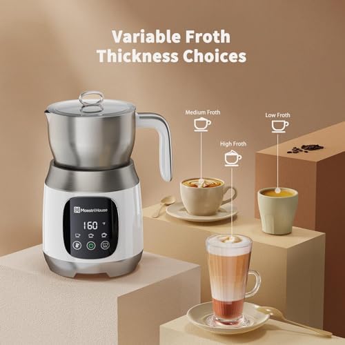 Maestri House Milk Frother, Variable Temp and Froth Thickness Frother and Steamer, 21OZ/600ML Smart Touch Control Milk Warmer, Dishwasher Safe, Memory Function for Latte Cappuccino, Hot Chocolate - Image 2