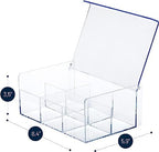 RoyalHouse Acrylic Tea Bag Holder Storage Organizer, 6 Compartment BPA Free Clear Plastic Tea Box with Lid, Multi-Purpose Storage Box for Office Supplies, Crafts, and Small Items (Pack of 3) - Image 4