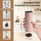Portable Electric Coffee Grinder, 30+ Settings, 7-Blade Conical Burr, White - Image 2