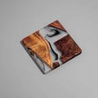 Walnut Coasters Set, Modern Coasters with Holder - Image 4