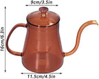 POCREATION High Borosilicate Glass Coffee Kettle, 600ml (Coffee) - Image 5