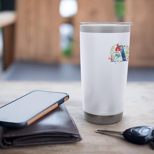 Disney Princess Alphabet Monogram Mermaid Letter A for Ariel Stainless Steel Insulated Tumbler - Image 7