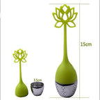 Tea Pot 1pcs Silicone Shaped Stainless Steel Tea Infuser Teaspoon Loose Leaf Herb Tea&Coffee Strainer Measure Intense Infuser (Color : Green) - Image 5