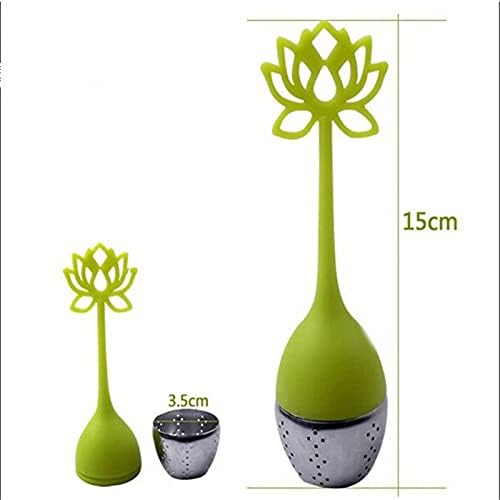 Tea Pot 1pcs Silicone Shaped Stainless Steel Tea Infuser Teaspoon Loose Leaf Herb Tea&Coffee Strainer Measure Intense Infuser (Color : Green) - Image 5