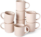 famiware Coffee Mug Set of 8, Star 12 oz Ceramic Mugs Cups Set with Handle by Famiware