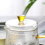 Glass Tea Sets Teapot Set - Tea Set for Adults - Modern Small Tea Pot Set with Removable Infuser and 4 Clear Tea Cups - Blooming Flower Loose Leaf Tea Sets for Women Tea Party - Tea Service Gift Set - Image 5