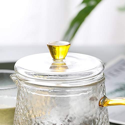 Glass Tea Sets Teapot Set - Tea Set for Adults - Modern Small Tea Pot Set with Removable Infuser and 4 Clear Tea Cups - Blooming Flower Loose Leaf Tea Sets for Women Tea, - Image 5