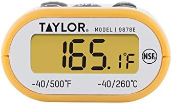 Taylor Pro Ultra-Fast Thermocouple Thermometer – 6-Second Instant Read Digital Food Thermometer with 270° Adjustable Folding Probe, White Backlit Display & IP67 Waterproof Design (Black) (Yellow) - Image 4