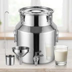 Stainless Steel Milk Can Tote Jug with Sealed Lid, Heavy Duty Milk Bucket by Unknown