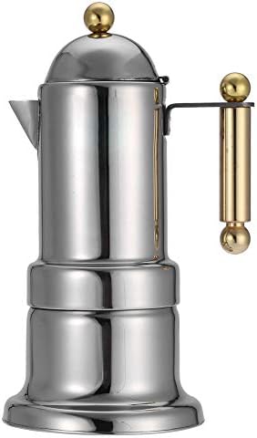 Zerodis Stainless Steel Pot, Italian Coffee Maker with Safety Valve 4 Cups Stovetop Espresso Machine for Home Office Use by Zerodis