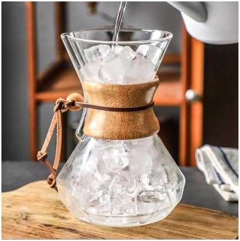 Brewed Coffee Pot With Filter Pour Over Maker,Glass Coffee Pot With Stainless Steel Filter Drip Brewing Hot Brewer Hand(400ml) - Image 6